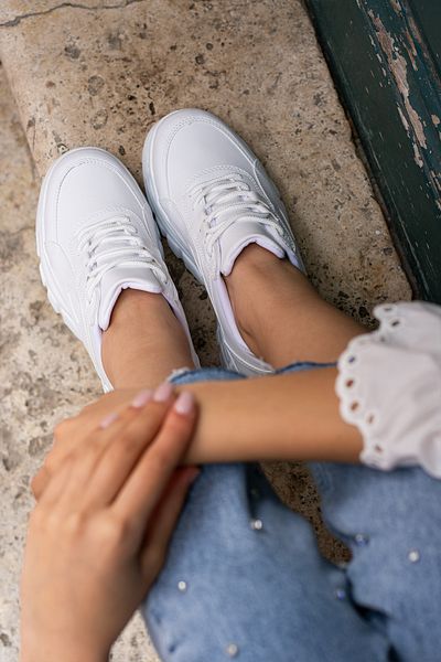 kajal ayakkabı Pantofi sport casual pentru femei, cu talpă cu zână albă, cu șireturi, pantofi groși, ușori, cu talpă înaltă