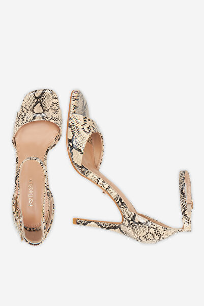 DeeZee Women's High Heel Sandals Low Beige Stiletto 38