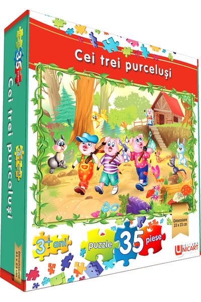 Editura Unicart Puzzle 35 pieces - The Three Little Pigs 33x23 cm