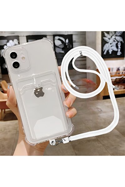 PiyasaSepeti حافظة مضادة للصدمات لهاتف Apple iPhone 11 مع حامل بطاقة وحزام + ...