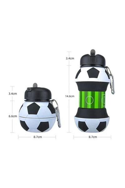 storeks Accordion Water Bottle with Soccer Ball Design