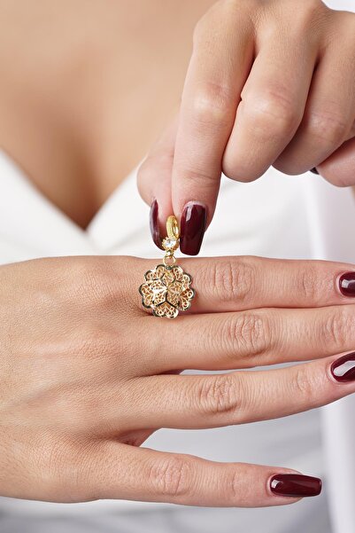 Fiyonk Kuyumculuk 14 Ayar Altın Gül Motifli Telkari Kolye Ucu – Anne Kolye Ucu | Gülün Zarafeti Boynunuzda