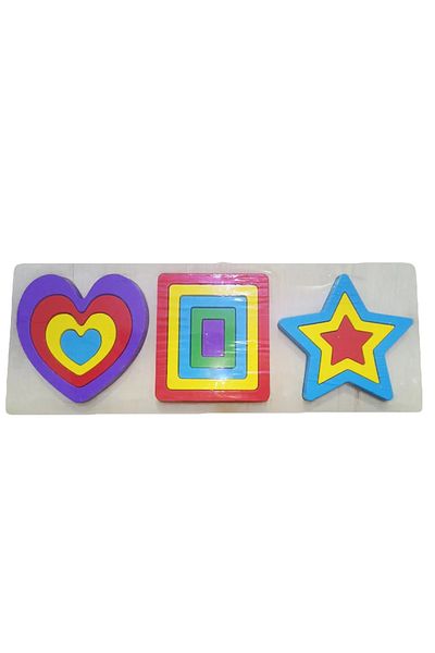OEM Set of stacking blocks, wooden, multi-colored, Montessori, geometric shapes