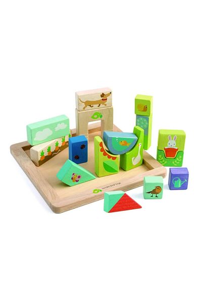 DanyCris Educational Puzzle - Garden Illustrations, Wood, 17 pieces