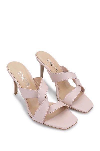 Tamer Tanca Women's Genuine Leather Powder Heeled Slippers
