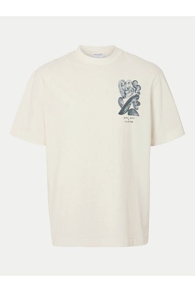 Selected Homme Tricou bărbătesc selected homme 16097225 ecru