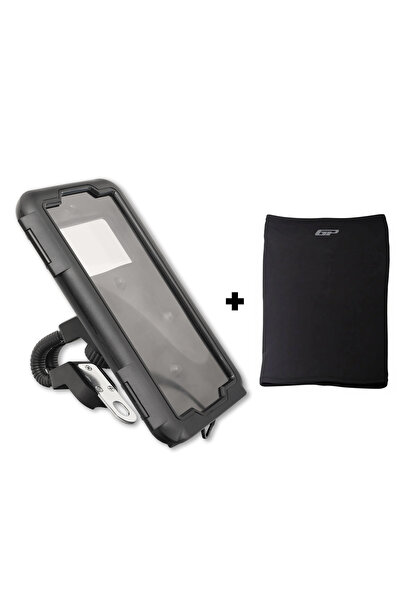 GP KOMPOZİT TTR03 Universal Su Geçirmez Plastik Telefon Tutucu Siyah (1 Adet Boyunluk Buff Hediye)