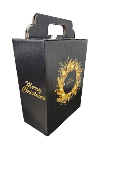 DanyCris Merry Christmas Black Cardboard Gift Box 280x200x350 mm