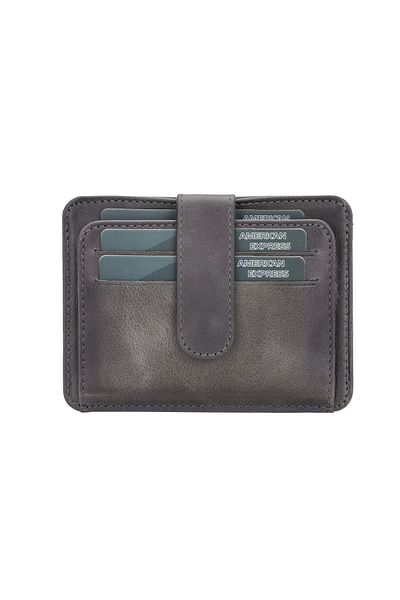 Silahlı Tower Multi-Compartment Slim Leather Card Holder BLW019 TN18EF Gray