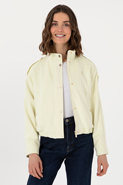 U.S. Polo Assn. سترة جلدية ليمونية نسائية 50307410-VR035