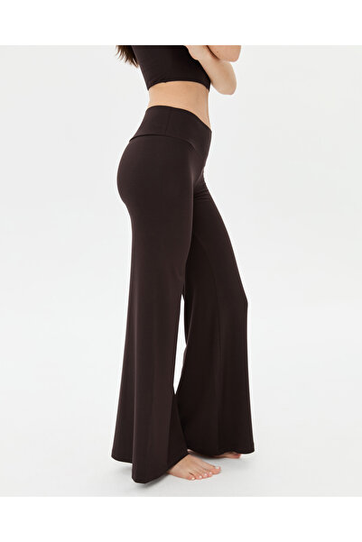 Ayma Active Παντελόνι γιόγκα με καφέ σορτς Λεπτό ντραπέ παντελόνι γιόγκα