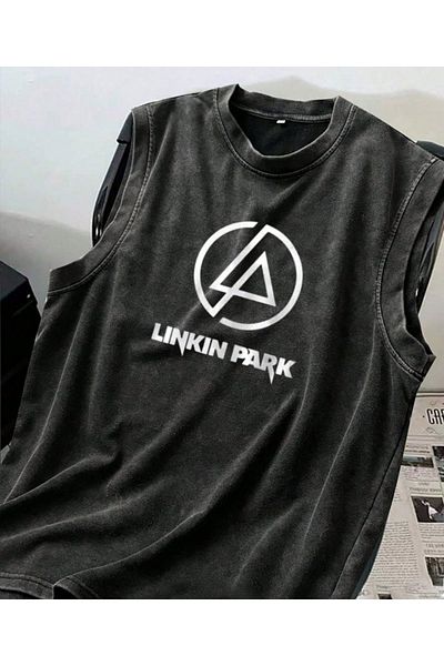 Touz Σειρά Rock Linkin Park Logo Vintage Unisex Oversize Μονό