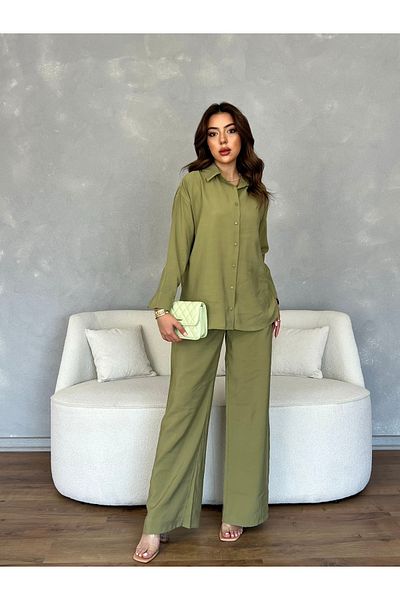 Nesil Women's Long Pants with Pile Detail and Wide Legs