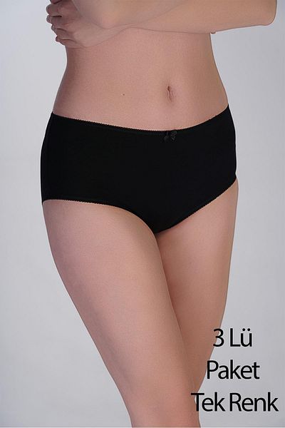 cotonhause Women's High Waist Panties 3 Pack – Cotton Relaxed Cut Black Color 365003