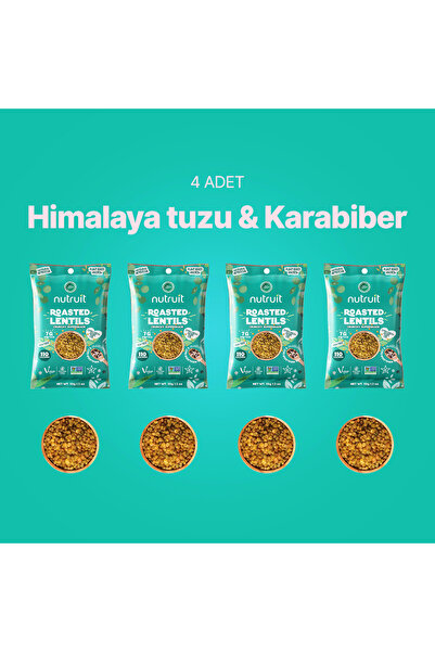 Nutruit Olipop Kavrulmuş Mercimek Kutusu 33g x 12 adet Yüksek Proteinli, Vegan, Glutensiz Sağlıklı Atıştırmalık