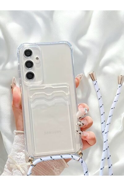 PiyasaSepeti حافظة سامسونج جالاكسي A24 مضادة للصدمات مع حامل بطاقة معلق باللو...