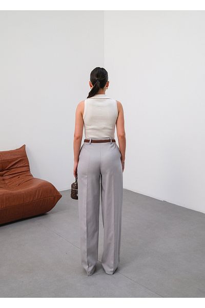 OUZ Fashion Women's Belted and Flowy Linen Pants (Belt Included)