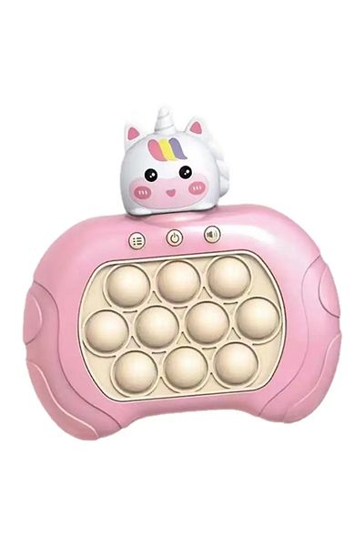 OEM Joc interactiv Pop-It Consola, antistres, cu sunete si lumini, Unicornul Roz