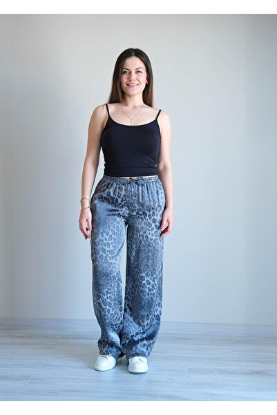 snc Parlak Bol Paça Pantolon Gri