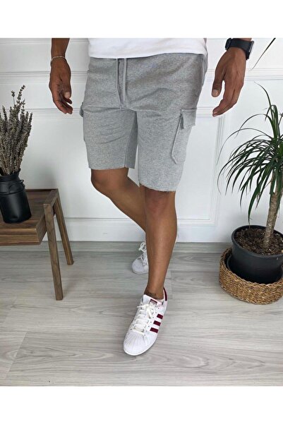 Syndra Erkek Gri Kargo Cepli Şort