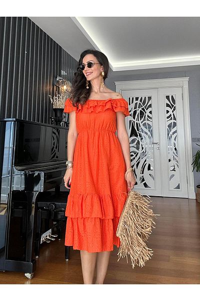 Atelier Derin Rochie cu guler Madonna cu flori de rodie