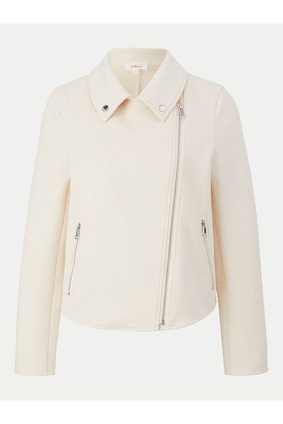 s.Oliver s oliver Women's Faux Leather Jacket 10.2.11.15.150.2141140 Ecru