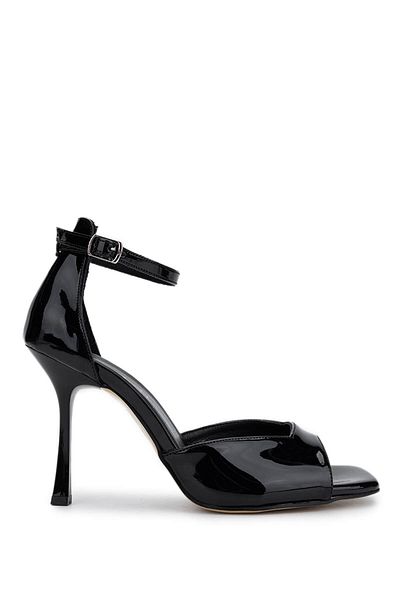 Tamer Tanca Women's Vegan Black Patent Leather Heeled Shoes