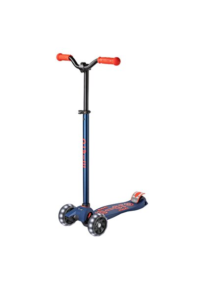 Micro Maxi Deluxe Pro LED 3 Tekerli Işıklı Çocuk Scooter Navy Red