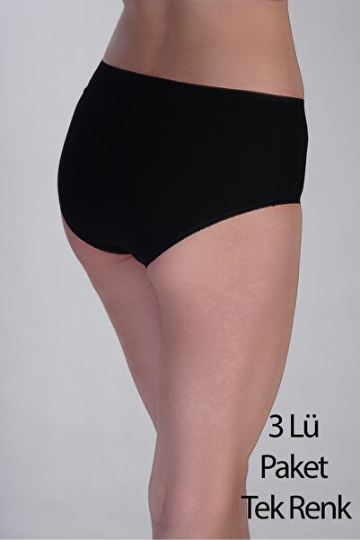 cotonhause Жіночі труси з високою талією, 3 шт. в упаковці – бавовняні, зручний крій, чорний колір 365003