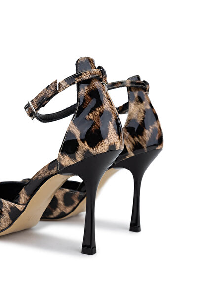 Tamer Tanca Women's Vegan Leopard Patent Leather Heeled Shoes