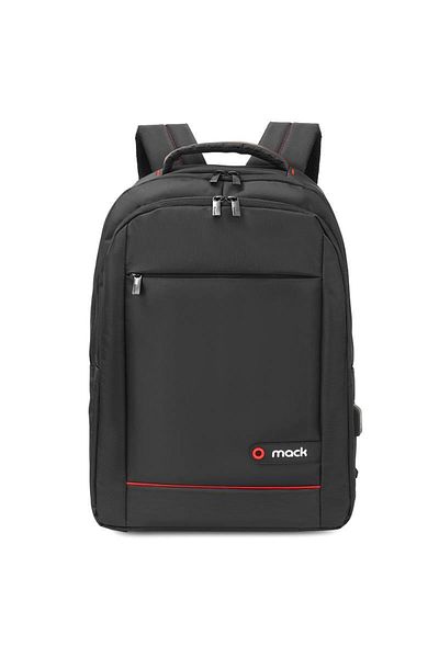 MELFSHOP MACK MCC-007 17.3 حقيبة ظهر للكمبيوتر الدفتري للمكتب مع منفذ USB أسود