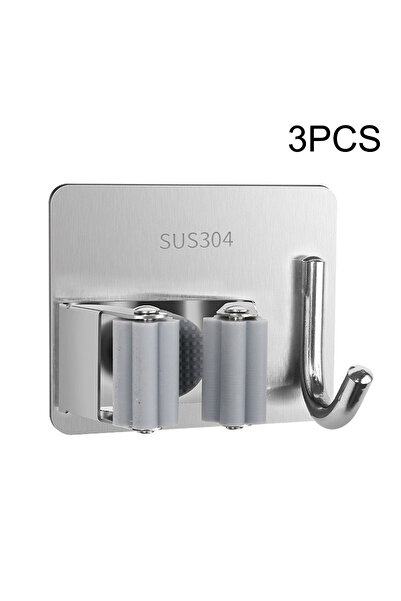 Choice 3 قطع فضية، 1 قطعة/3 قطع/6 قطع/9 قطع، خطاف ممسحة، جهاز تخزين حمام بدون...