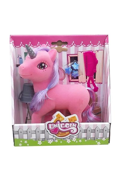 LiderGlobal 6217 Large Velvet Unicorn Horse -Brl