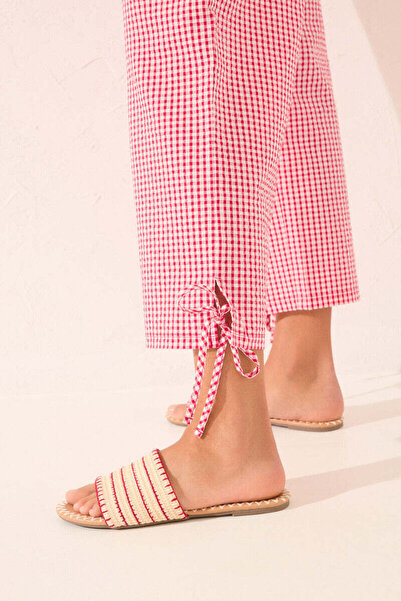 Women'secret Red gingham capri trouser