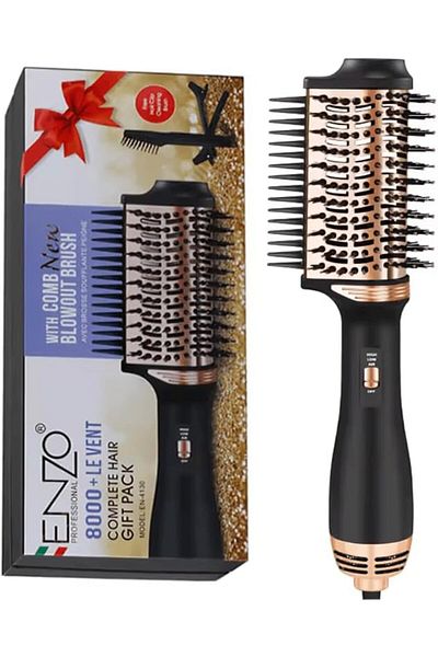 ENZO EN-4130 2-in-1 Hot Air Brush Styler (1200W) - Intl Version