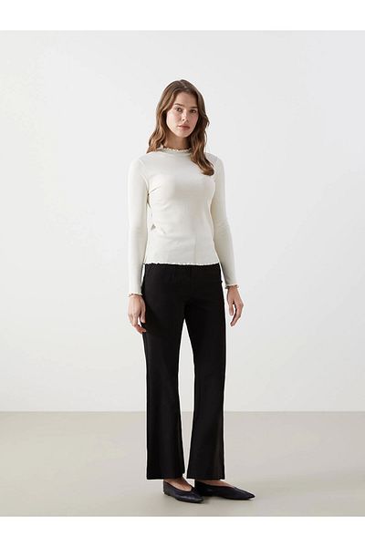 LC Waikiki Body de damă LCW Modest Ecru cu guler vertical
