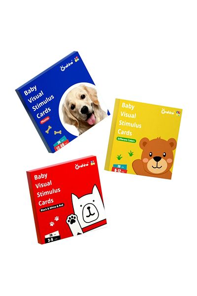 OEM Set of 60 baby visual stimulation cards, picture cards, 22cm, 0-36 months