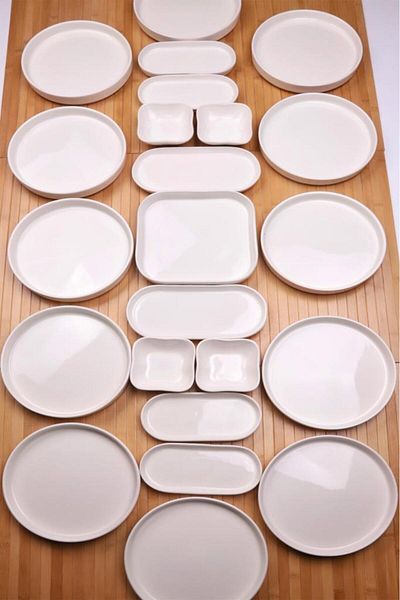Atbyhome Skye 23 Piece Ceramic Breakfast Set for 12 People – Breakfast Set Presentation Set