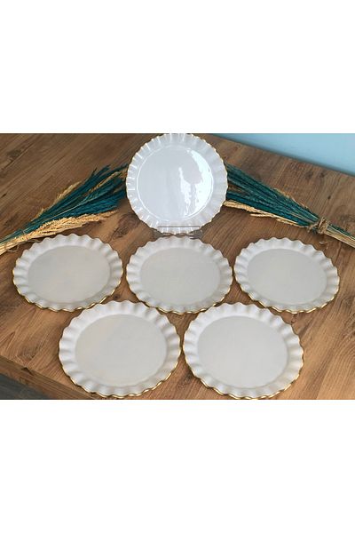 B&M Isabella Patterned Curved Cake Plate 6 Pieces