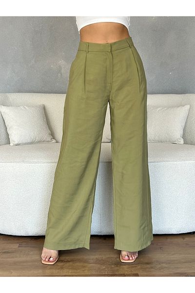 Nesil Women's Long Pants with Pile Detail and Wide Legs