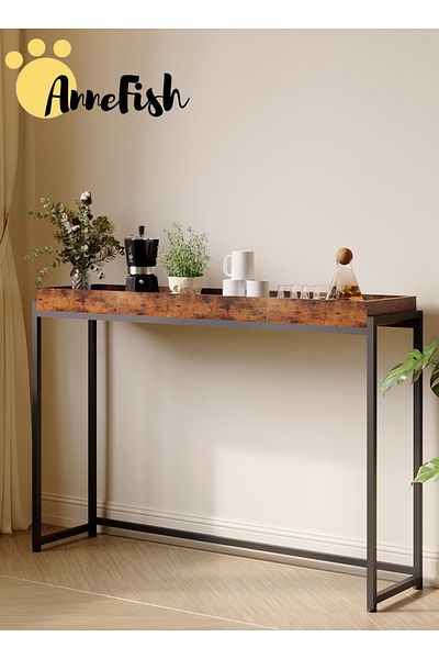 AnneFish 120*30*80cm Console Table Sofa Coffee Corner Plant Shelf Entryway Display Table Couch Hallway