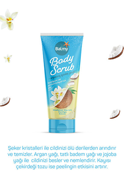 Balmy Hindistan Cevizi & Vanilya Aromalı, Besleyici, Arındırıcı, Nemlendirici Vücut Peelingi 250 g