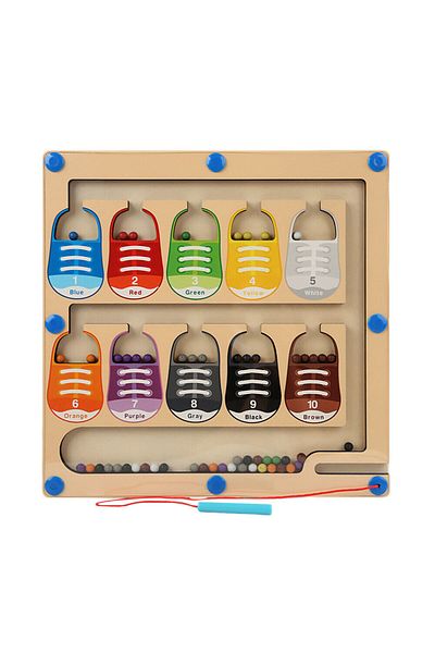 OEM Joc educativ pentru copii, Labirintul cu numere si bat magnetic, Montessori
