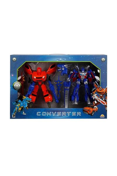 storeks Illuminated 2-Piece Power Robot Transformer Transforming Vehicles