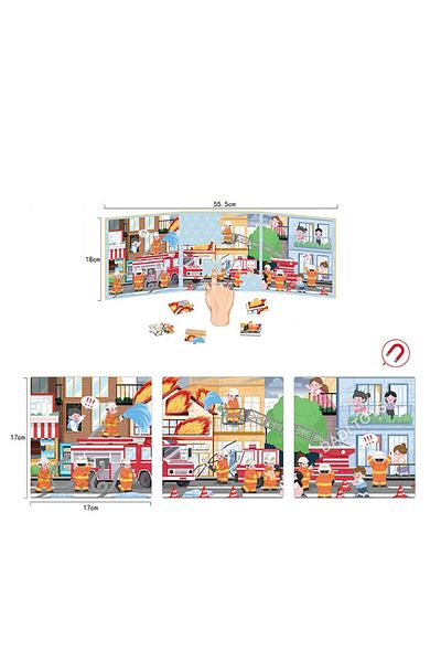 OEM Magnetic puzzle game, Fearless Firefighters, 60 pieces