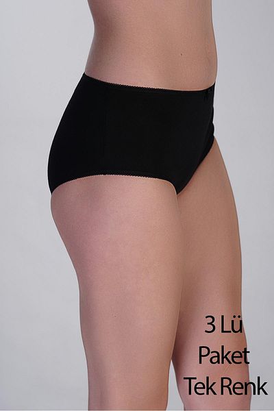 cotonhause Women's High Waist Panties 3 Pack – Cotton Relaxed Cut Black Color 365003