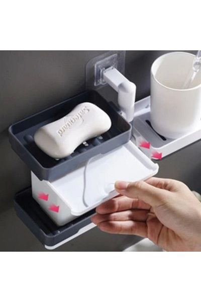 CPU ELEKTRONİK Multiple Soap Holder Functional Bathroom Soap Dish