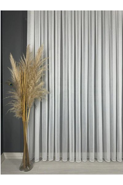 NP Narin Home Gravity Silvery Bamboo Tulle (1/3) Tight Pleat Suitable for Every Room Skirt Lead Tulle Curtain, Np Narin Homee