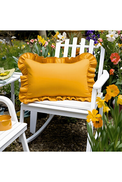 Bc Home غطاء وسادة مستطيل مكشكش بلد الخردل ذو ملمس ناعم عتيق، نورديك، بوهيمي،...