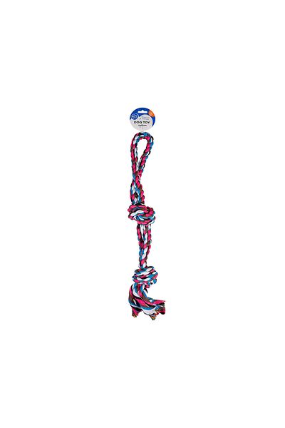 Duvo + Knotted Cotton 2 Knots Double Loop Dog Tug Toy - 50 cm